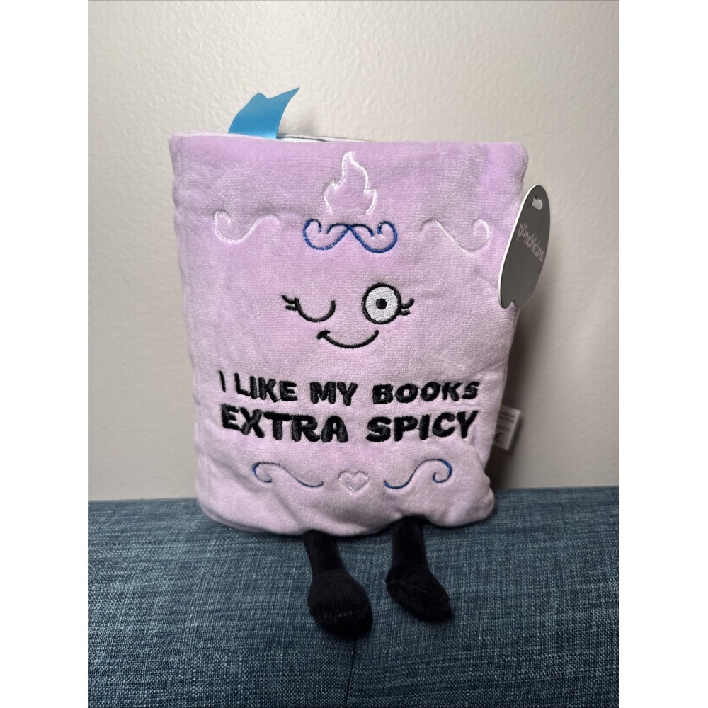 Punchkins‎ "I Like My Books Extra Spicy" Plush Book Purple Literary Gift NWT